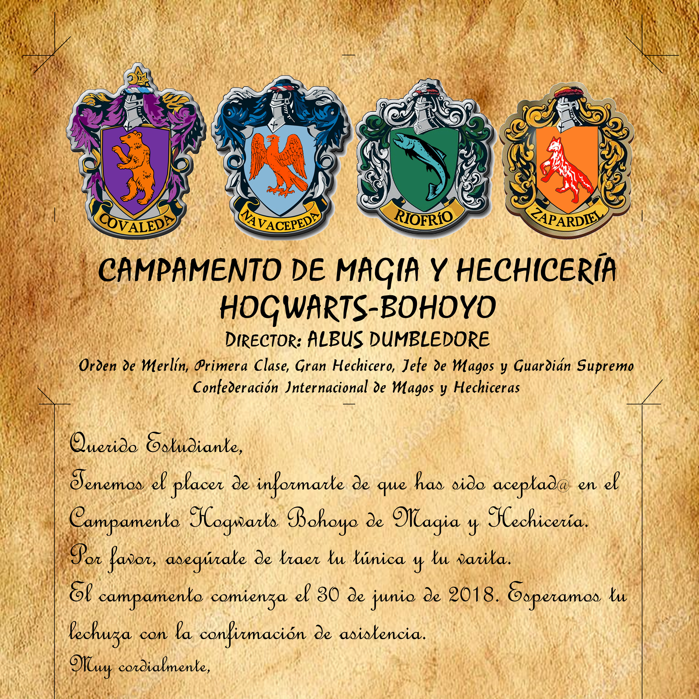 Carta de aceptación Hogwarts-Bohoyo Reverso